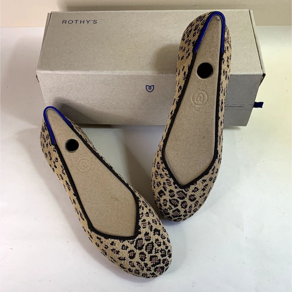 Rothy's New! Cheetah Round Toe Flat Size 8 Nib Limited Edition